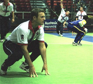 Andy playing his last World Cup,Wellington, NZ, 2002